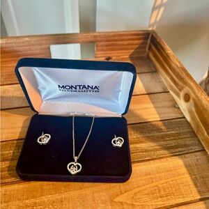 Montana Silversmiths Silver Heart Necklace Set